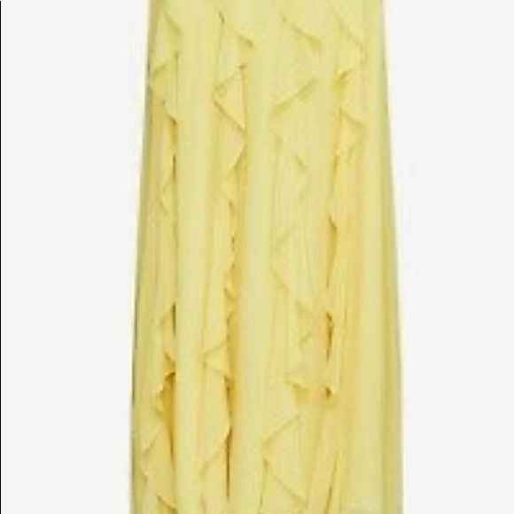 NWT BCBGMaxAzria Ruffle Canary Yellow Gown 04! - Picture 7 of 8